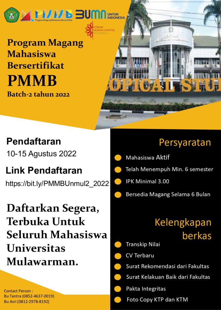 INFO PROGRAM MAGANG MAHASISWA BERSERTIFIKAT PMMB BATCH-2 TAHUN 2022 ...